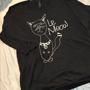 Melissa McCarthy Seven7 Black Cat Sweater - Le Meow Design 3x